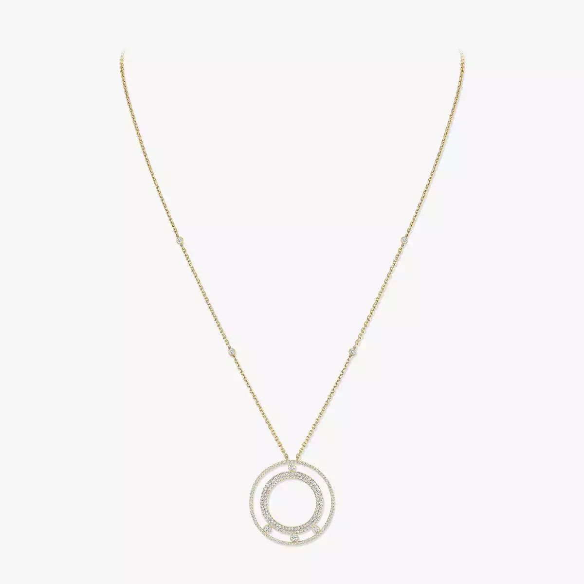 [LUXE]Move Romane Long Pave_-Set Diamond Necklace