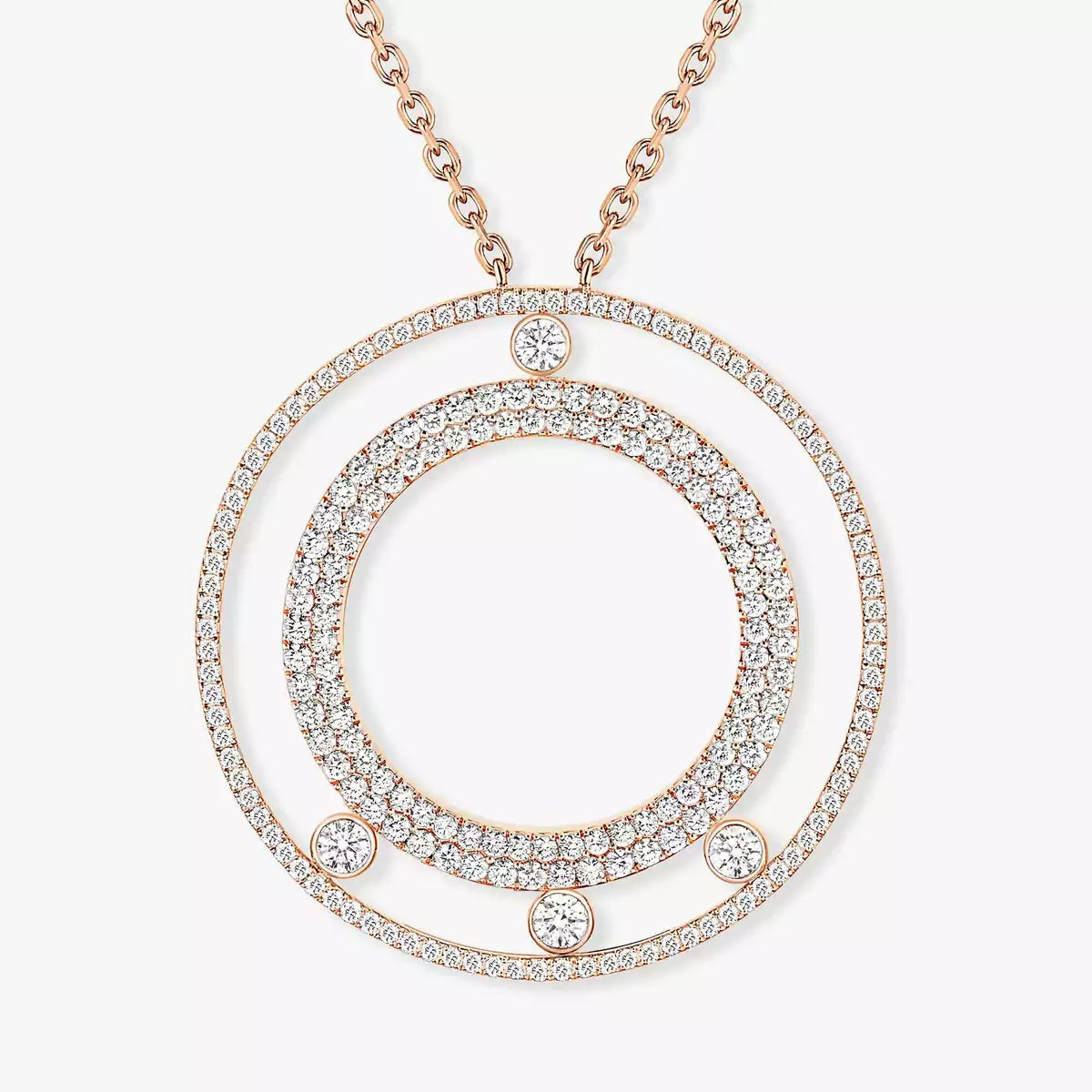 [LUXE]Move Romane Long Pave_-Set Diamond Necklace
