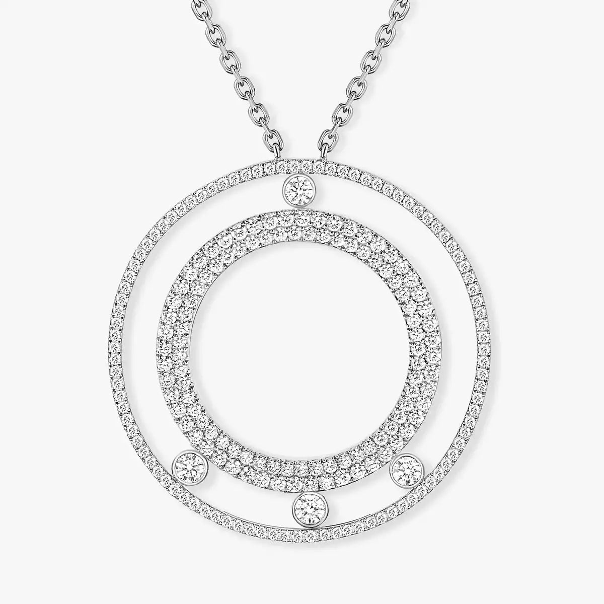 [LUXE]Move Romane Long Pave_-Set Diamond Necklace