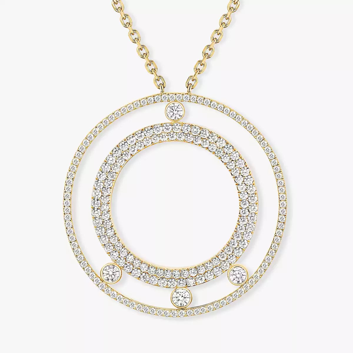 [LUXE]Move Romane Long Pave_-Set Diamond Necklace