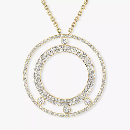 [LUXE]Move Romane Long Pave_-Set Diamond Necklace