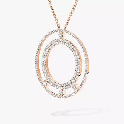 [LUXE]Move Romane Long Pave_-Set Diamond Necklace