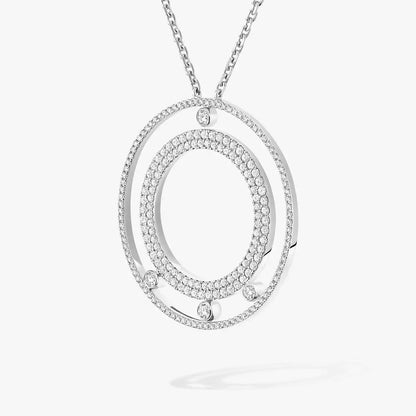 [LUXE]Move Romane Long Pave_-Set Diamond Necklace
