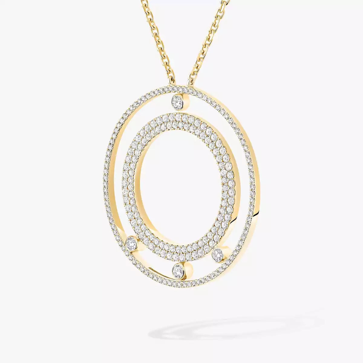[LUXE]Move Romane Long Pave_-Set Diamond Necklace
