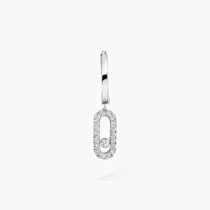 [LUXE]Move Uno Single Diamond Hoop Earring