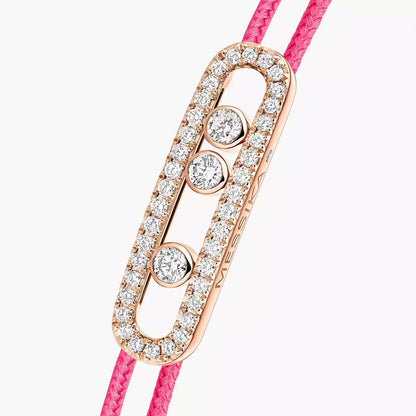 [LUXE]MK Care(s) pink cord pavé bracelet