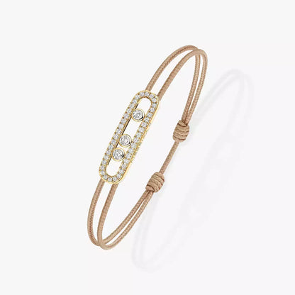 [LUXE]MK Care(s) pink cord pavé bracelet