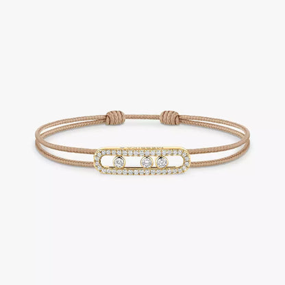 [LUXE]MK Care(s) pink cord pavé bracelet