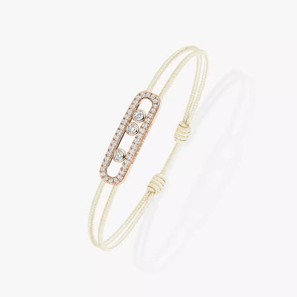 [LUXE]MK Care(s) pink cord pavé bracelet