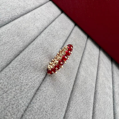 [LUXE]PYRAMID COLORED STONE STUD RING