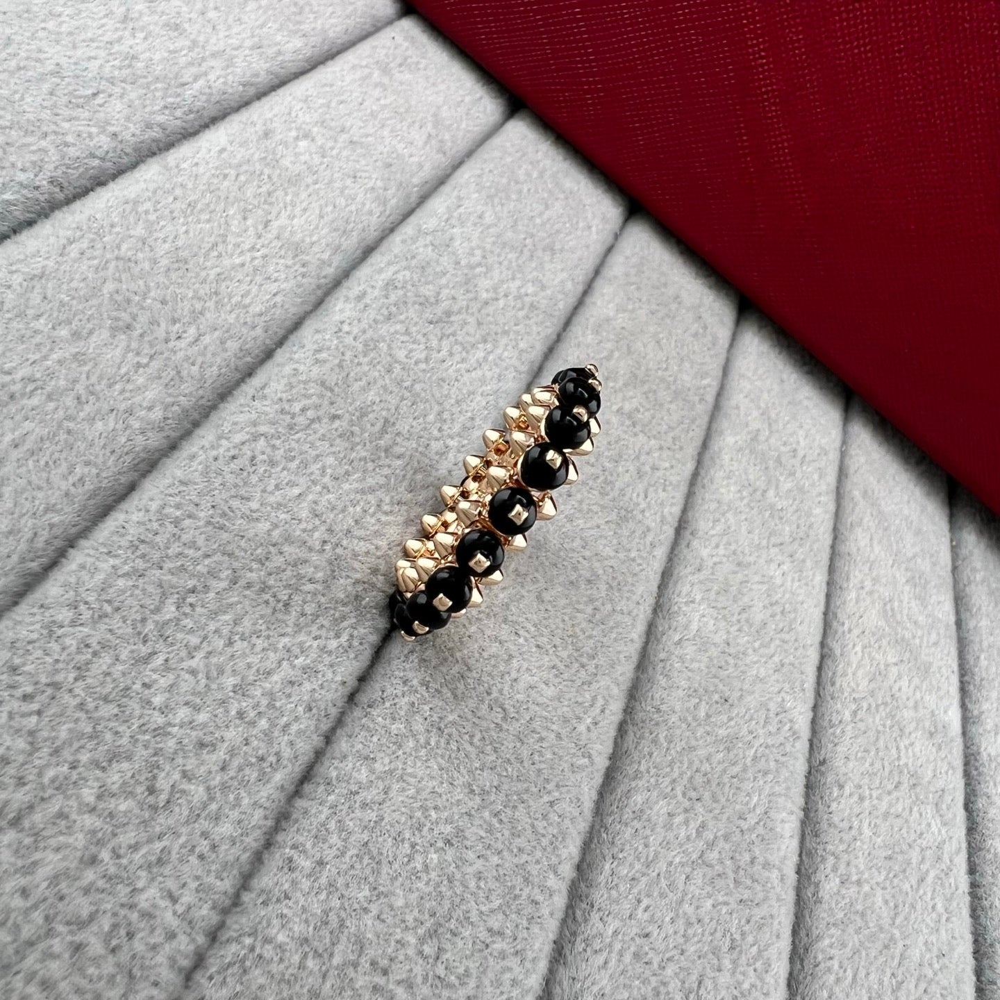 [LUXE]PYRAMID COLORED STONE STUD RING