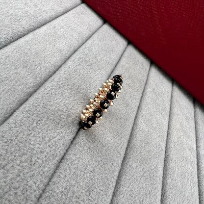 [LUXE]PYRAMID COLORED STONE STUD RING