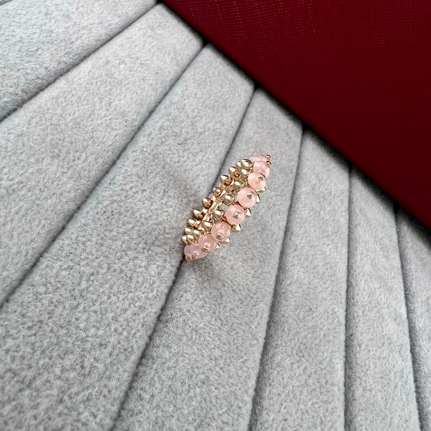 [LUXE]PYRAMID COLORED STONE STUD RING