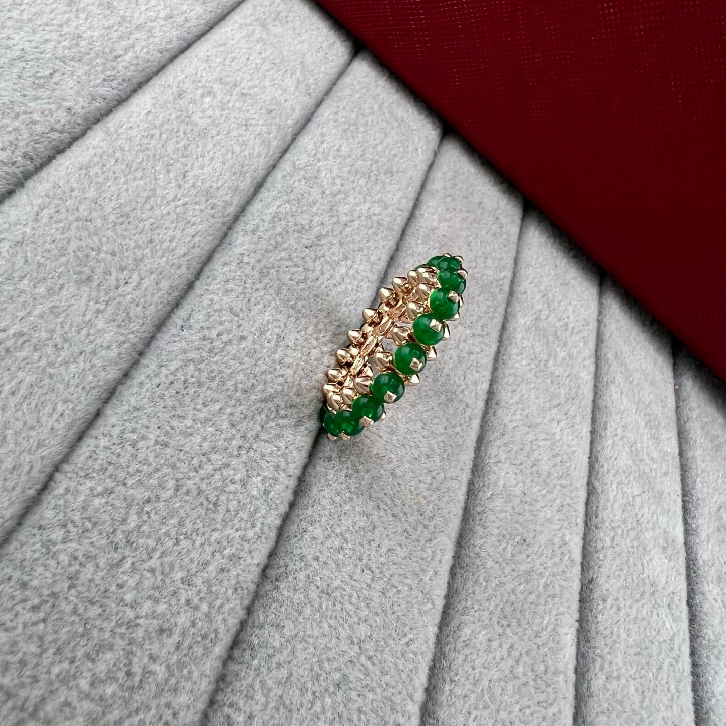 [LUXE]PYRAMID COLORED STONE STUD RING