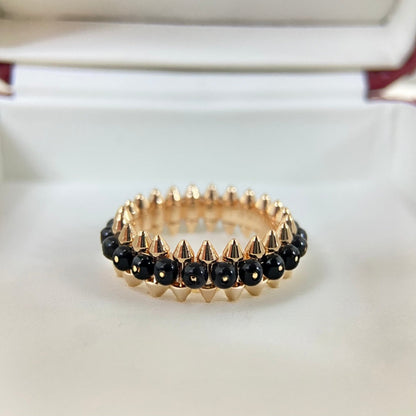 [LUXE]BLACK BEAD STUD RING