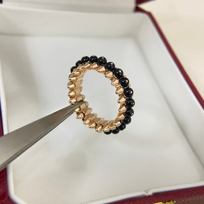 [LUXE]BLACK BEAD STUD RING