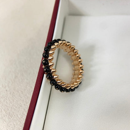 [LUXE]BLACK BEAD STUD RING