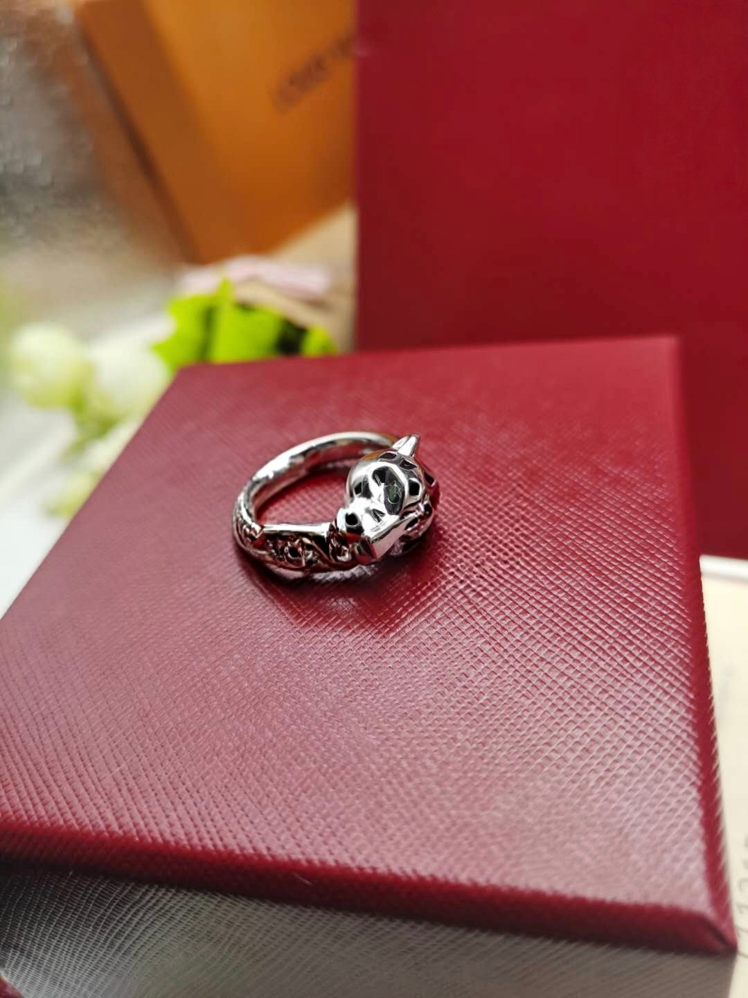 [LUXE]LEOPARD-HEAD LEOPARD-PRINT COUPLE RING
