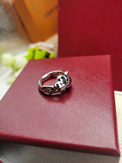 [LUXE]LEOPARD-HEAD LEOPARD-PRINT COUPLE RING