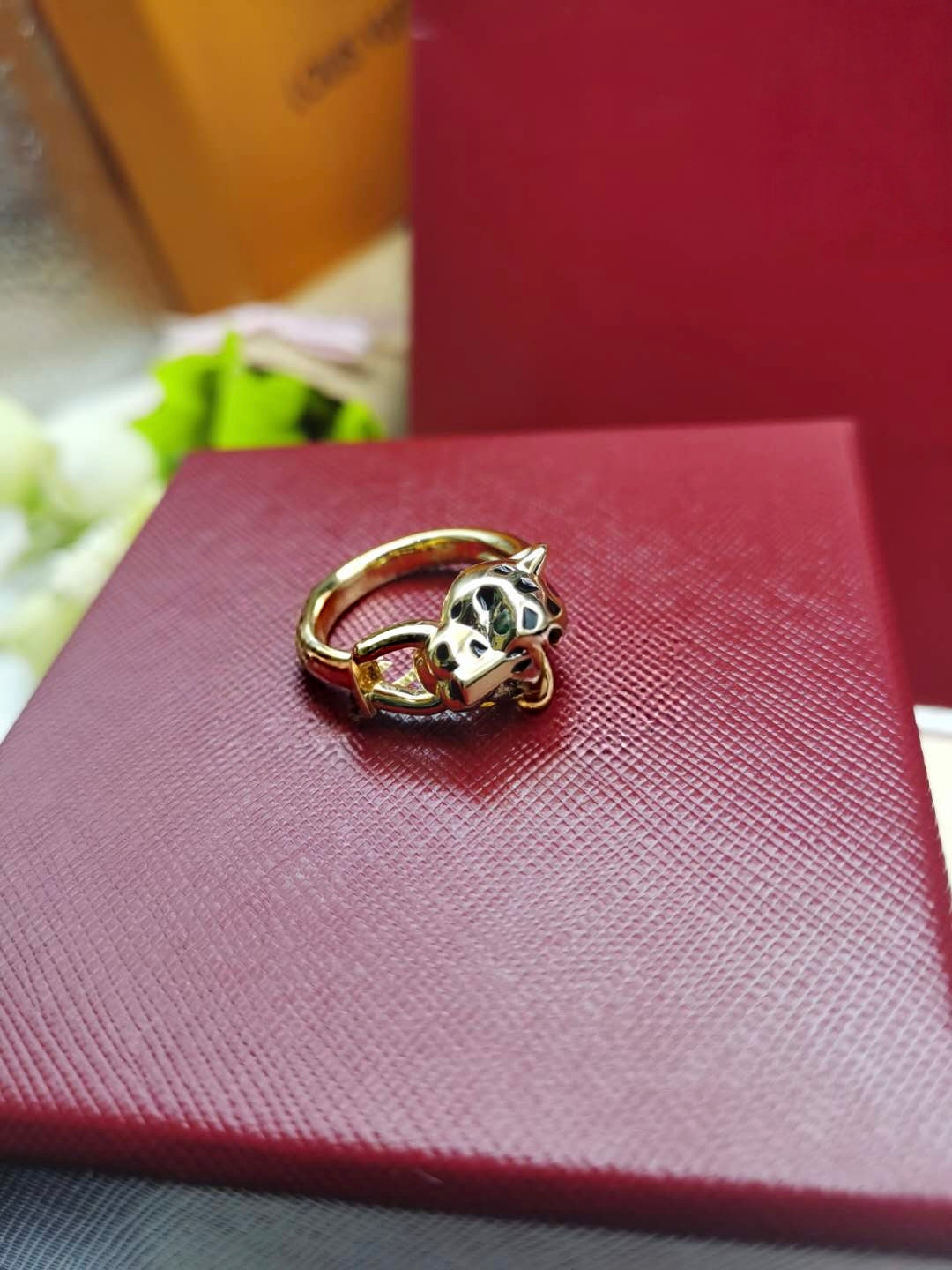 [LUXE]LEOPARD-HEAD LEOPARD-PRINT COUPLE RING