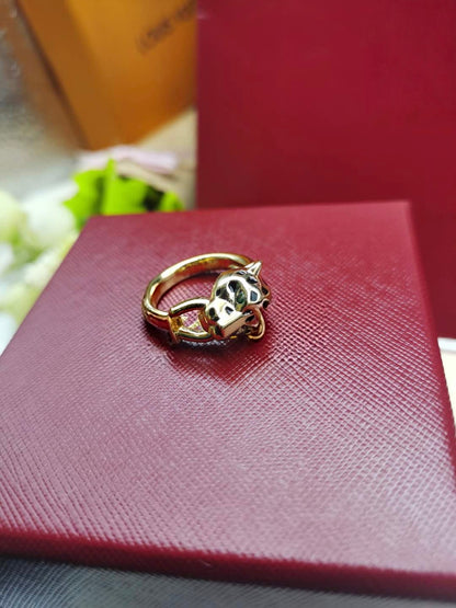[LUXE]LEOPARD-HEAD LEOPARD-PRINT COUPLE RING