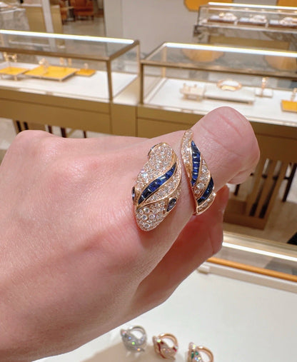 [LUXE]BRAND NEW LUXURY BLUE SNAKE RING