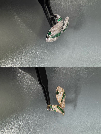 [LUXE]BRAND NEW LUXURY GREEN SNAKE RING