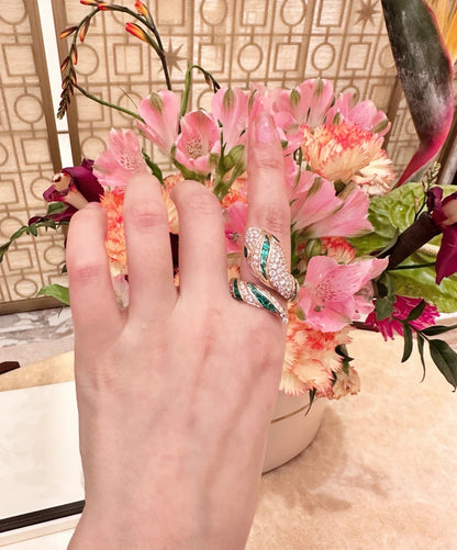 [LUXE]BRAND NEW LUXURY GREEN SNAKE RING