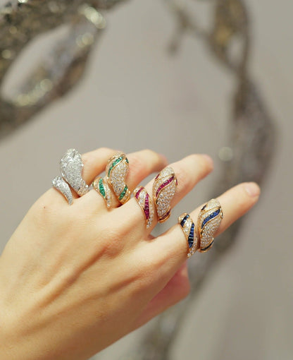 [LUXE]BRAND NEW LUXURY SILVER SNAKE RING