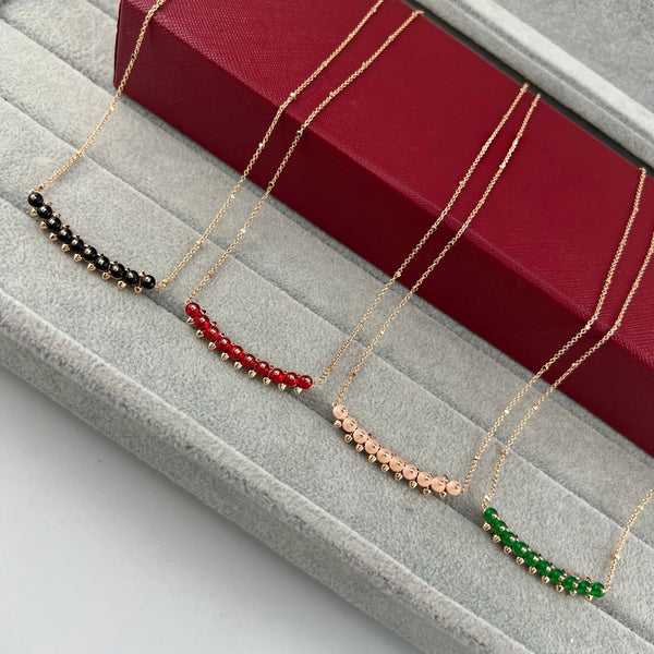 [LUXE]NEW STUD COLORED GEM PENDANT NECKLACE