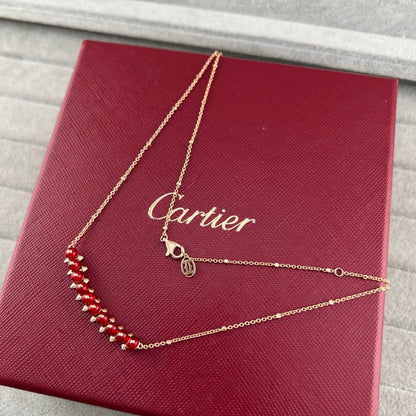 [LUXE]NEW STUD COLORED GEM PENDANT NECKLACE