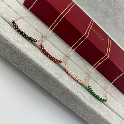 [LUXE]NEW STUD COLORED GEM PENDANT NECKLACE