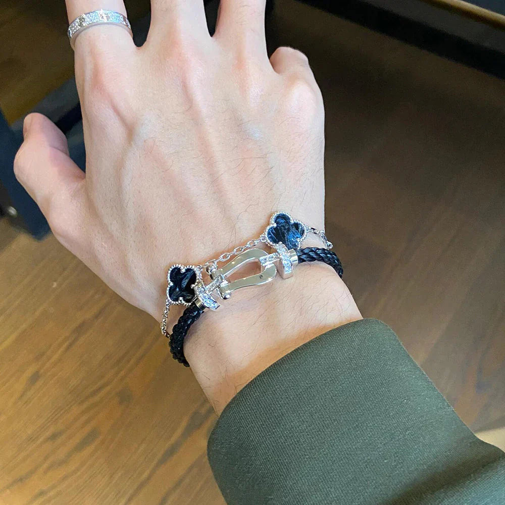 [LUXE]CLOVER 5 MOTIF PIETERSITE BRACELET COLLECTION