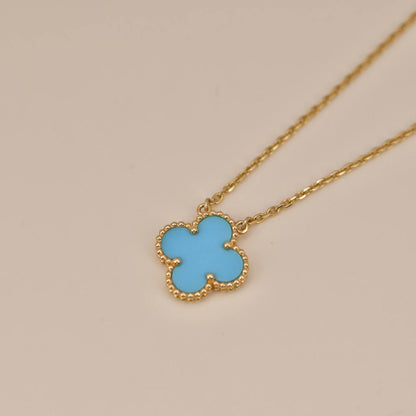 [LUXE]CLOVER 15MM VINTAGE TURQUOISE NECKLACE