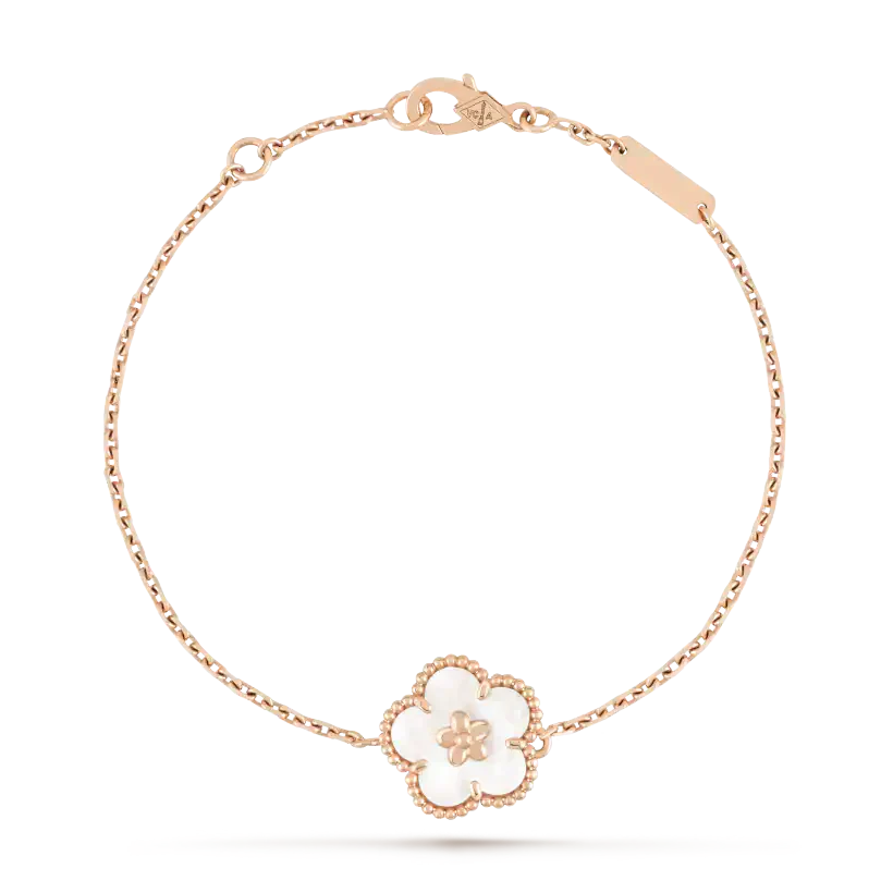 [LUXE]LUCKY WHITE MOP PLUM BLOSSOM  BRACELET
