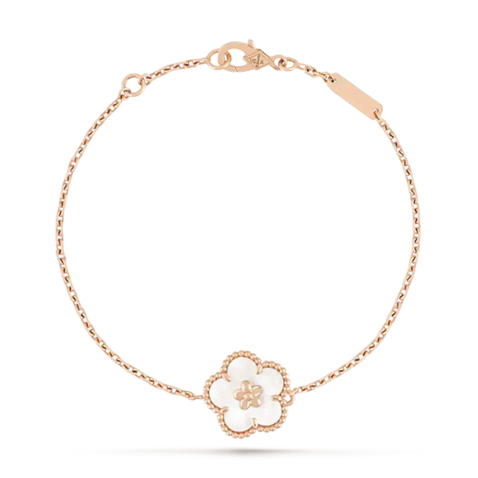 [LUXE]LUCKY WHITE MOP PLUM BLOSSOM  BRACELET
