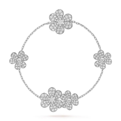 [LUXE]FRIVOLE SILVER 5 FLOWERS BRACELET