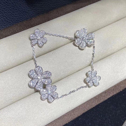 [LUXE]FRIVOLE SILVER 5 FLOWERS BRACELET
