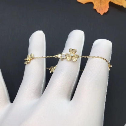 [LUXE]FRIVOLE GOLD 5 FLOWERS BRACELET