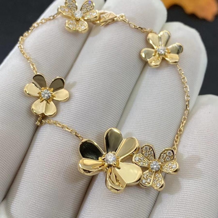 [LUXE]FRIVOLE GOLD 5 FLOWERS BRACELET