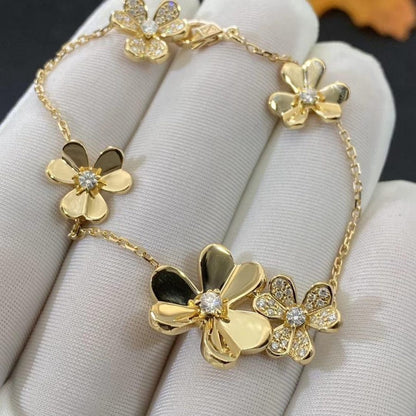 [LUXE]FRIVOLE GOLD 5 FLOWERS BRACELET