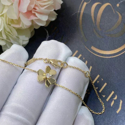 [LUXE]FRIVOLE GOLD FLOWER PINK MALACHITE BRACELET