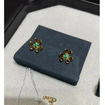 [LUXE]FRIVOLE  FLOWER MALACHITE EARRINGS