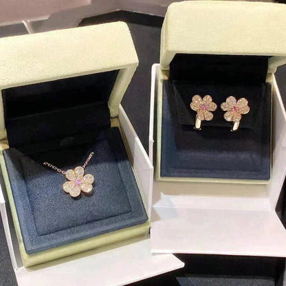 [LUXE]FRIVOLE ROSE GOLD FLOWER DIAMOND NECKLACE