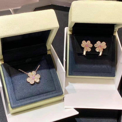 [LUXE]FRIVOLE ROSE GOLD FLOWER DIAMOND NECKLACE
