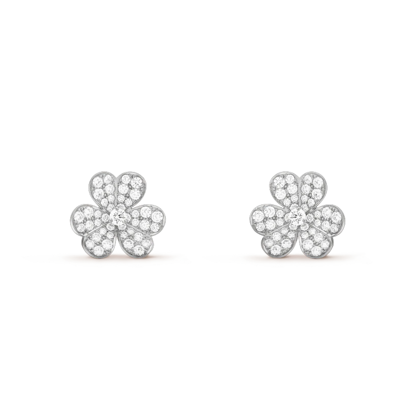 [LUXE]FRIVOLE SILVER FLOWER DIAMOND EARRINGS