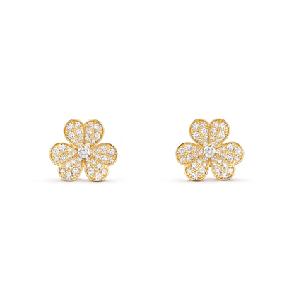 [LUXE]FRIVOLE GOLD FLOWER DIAMOND EARRINGS