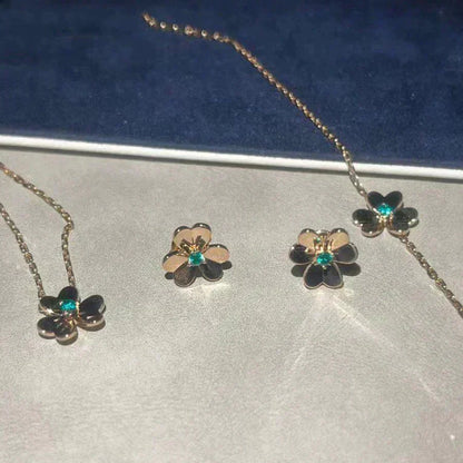 [LUXE]FRIVOLE  FLOWER MALACHITE EARRINGS