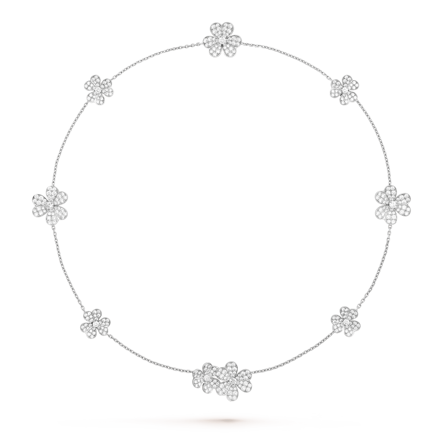 [LUXE]FRIVOLE SILVER 9 FLOWERS NECKLACE