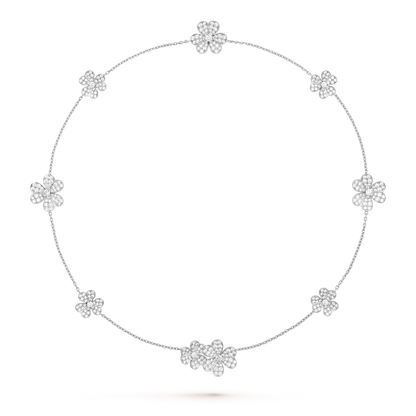 [LUXE]FRIVOLE SILVER 9 FLOWERS NECKLACE